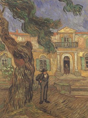 Vincent Van Gogh Pine Trees with Figure in the Garden of Saint-Paul Hospital (nn04)